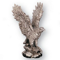 Silver Resin Eagle Trophy w/1/4" Rod (6 1/2")
